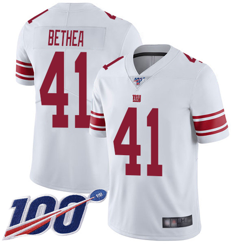 Men New York Giants 41 Antoine Bethea White Vapor Untouchable Limited Player 100th Season Football NFL Jersey